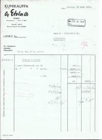 Kumikauppa Etola Oy Turku 1954 firmalomake