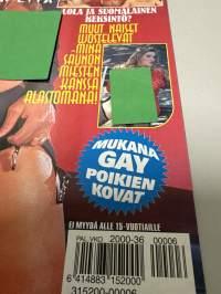 Kalle 2000 no 6 sis liitteen ja julisteen.Aikuisviihdelehti K-18.