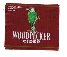 Woodpecker Cider puolikuiva Apple - siiderietiketti viinaetiketti
