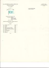 Johnsonslinjens Agentur Ab Helsingfors   firmalomake blanko