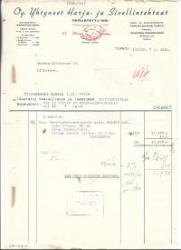 Yhtyneet Harja- ja Sivellintehtaat Turku 1950  - firmalomake