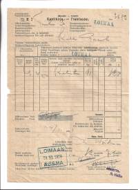 Rahtikirja Loimaan asema 1928