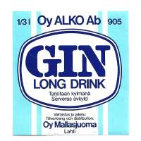 GIN  Long Drink  Alko nr 905 - viinaetiketti