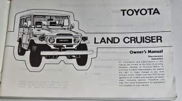 Toyota Land Cruiser owners manual 1980