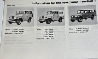 Toyota Land Cruiser owners manual 1980