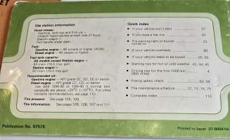 Toyota Land Cruiser owners manual 1980