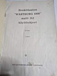 Wartburg 1000 tyyppi 312 käyttöohjeet.