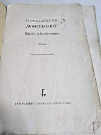 Wartburg 1961 huolto- ja käyttö-ohjeet