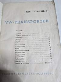 Volkswagen transporter 1961 käyttöohjekirja