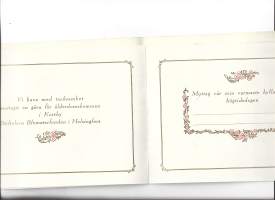 Käpylän Vanahainkoti / Blomsterfonden säätiö - adressi onnittelukortti taittokortti 1945 käyttämätön