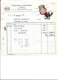 Hämeentullin Huoltoasema J Saurio Turku 1958  - firmalomake