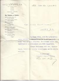 J Löfdahl11oy 1turku 1919 - firmalomake