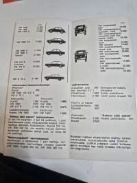 Volkswagen 1966 hinnasto