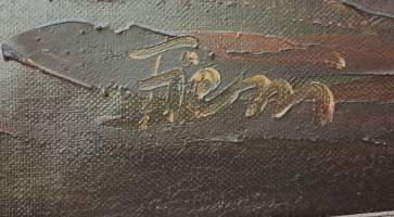 Upea suuri öljyvärimaalaus – Sataman syke. ( Taulut. taide, kuvataide, ulkomainen taide )