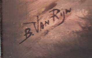 Upea ja suuri öljyvärimaalaus – Hollantilainen jokimaisema (B. van Rijn) ( Ulkomainen kuvataide, taulut)