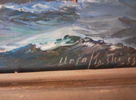 Unto Paski – Höyrylaiva ALDEN merellä  v. 1953. (Kotimaiset kuvataitelijat, taulut )