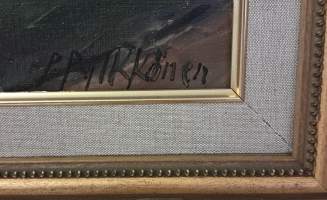 Upea P. Pylkkönen – Öljyvärimaalaus juhlavissa kehyksissä. ( Kotimaiset kuvataitelijat, taulut )