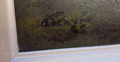 Näyttävä öljyvärimaalaus Syksyn valo v.1965. (Kuvataide, taulut, ulkomainen taide)