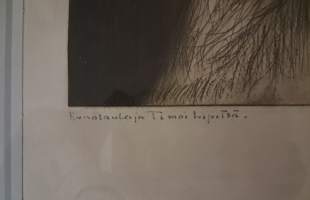 Harvinainen Toivo Talvi (1932): Runonlaulaja Timoi Lipitsä. (Kotimainen taide, grafiikka )