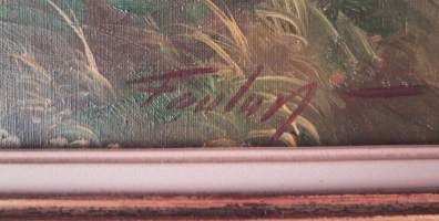 Upea suuri öljyvärimaalaus – Ranskalainen maaseutumaisema. (Ulkolaiset kuvataitelijat, kuvataide, taulut, nr 47)