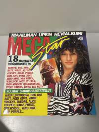 Mega Star julistelehti 1986 no 1 Sisältää julisteita 18 kpl + postikortit takasivulla. Maailman upein Hevialbumi. Katso kuvat