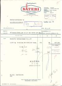 Säteri Oy Valkeakoski 1957  firmalomake