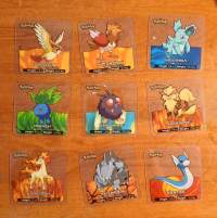 9 kappaletta Pokemon Lamincards -kortteja