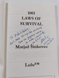 1001 Laws of Survival (signeerattu, tekijän omiste)