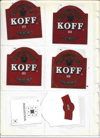 Koff  III  olut  olutetiketti  11 eril taustaa