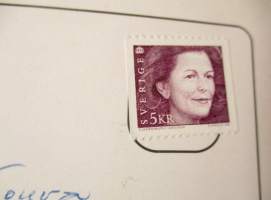 Postikortti : 1 kpl. Ruotsin kuningas perhe - kulkenut 1996 postimerkki mukana