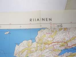 Riiainen peruskartta 1:20 000 1968, mm. paikkat Ruotsalainen, Rajakarin aukko, Saloluoto Iso Maisaari