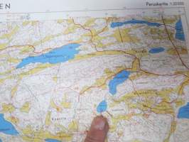 Riiainen peruskartta 1:20 000 1968, mm. paikkat Ruotsalainen, Rajakarin aukko, Saloluoto Iso Maisaari