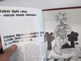 Shell Super Motor Oil 100 &amp; 101 -vuoden 1968 markkinointikampanjan kansio esitteineen