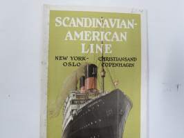 Scandinavian-American Line - New York - Oslo / Christiansand Copenhage -travel brochure / matkaesite III luokan matkustajille, sisältää suomenkielisen osuuden