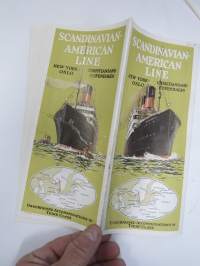 Scandinavian-American Line - New York - Oslo / Christiansand Copenhage -travel brochure / matkaesite III luokan matkustajille, sisältää suomenkielisen osuuden
