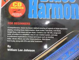 Blues Harmonica for beginners -huuliharpunsoiton alkeet (blues-musiikin tyyliin), sisältää CD-levyn
