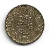 10  markkaa  1958 leveä 1