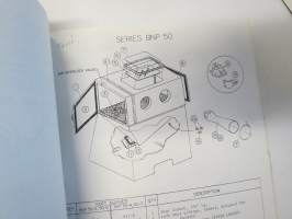 Zero Blast-n-peen Operational and parts service manual -kuulapuhalluskone, käyttöohjekirja + varaosaluettelo + kytkentäkaavio + erillinen opaskirja suomeksi