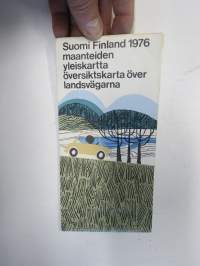Maanteiden yleiskartta Suomi-Finland 1976 Översiktskarta över landsvägarna