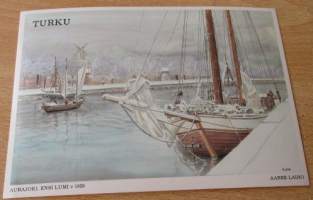 Postikortti : Turku - Aurajoki ensilumi v. 1928 - Aarre Laiho