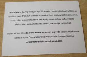 Kortti : Mainoskotti: Taikuri Aaro Sorva