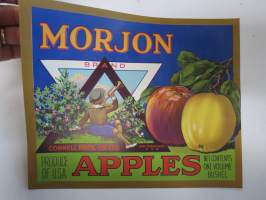 Morjon Apples -etiketti / hedelmä- / vihanneslaatikon päätypainate