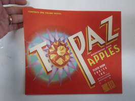 Topaz Apples -etiketti / hedelmä- / vihanneslaatikon päätypainate