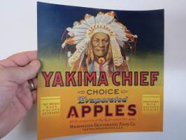 Yakima Chief Apples -etiketti / hedelmä- / vihanneslaatikon päätypainate