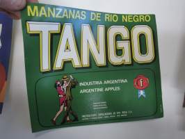 Manzanas de Rio Negro Tango - Argentine Apples -etiketti / hedelmä- / vihanneslaatikon päätypainate