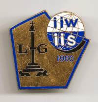 Kansainvälisen hitsausinstituutin (IIW / IIS) Liege Belgia 1960 - lukkoneulamerkki  rintamerkki  4x4 cm