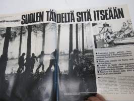 Apu 1973 nr 28, ilmestynyt 13.7.1973, sis. mm. seur. artikkelit / kuvat / mainokset; Kansikuva Irwin Goodman - Irwinin uusi elämänmuoto - aurinkoa, porkkanoita ja