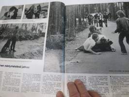 Apu 1973 nr 28, ilmestynyt 13.7.1973, sis. mm. seur. artikkelit / kuvat / mainokset; Kansikuva Irwin Goodman - Irwinin uusi elämänmuoto - aurinkoa, porkkanoita ja