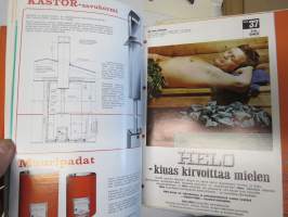 SOK rakenna harkiten rakentajan kuvasto 1970-71 -tietoa aikansa rakentamisesta ja tarvikkeista, SOK:n omia, mutta myös muiden alan toimijoiden esitteitä iso määrä