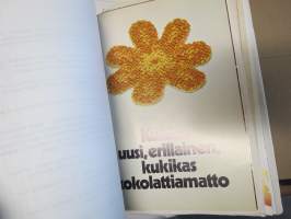 SOK rakenna harkiten rakentajan kuvasto 1970-71 -tietoa aikansa rakentamisesta ja tarvikkeista, SOK:n omia, mutta myös muiden alan toimijoiden esitteitä iso määrä